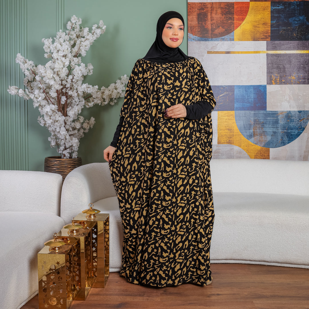 Practical Kuwaiti Crepe prayer dress with headscarf