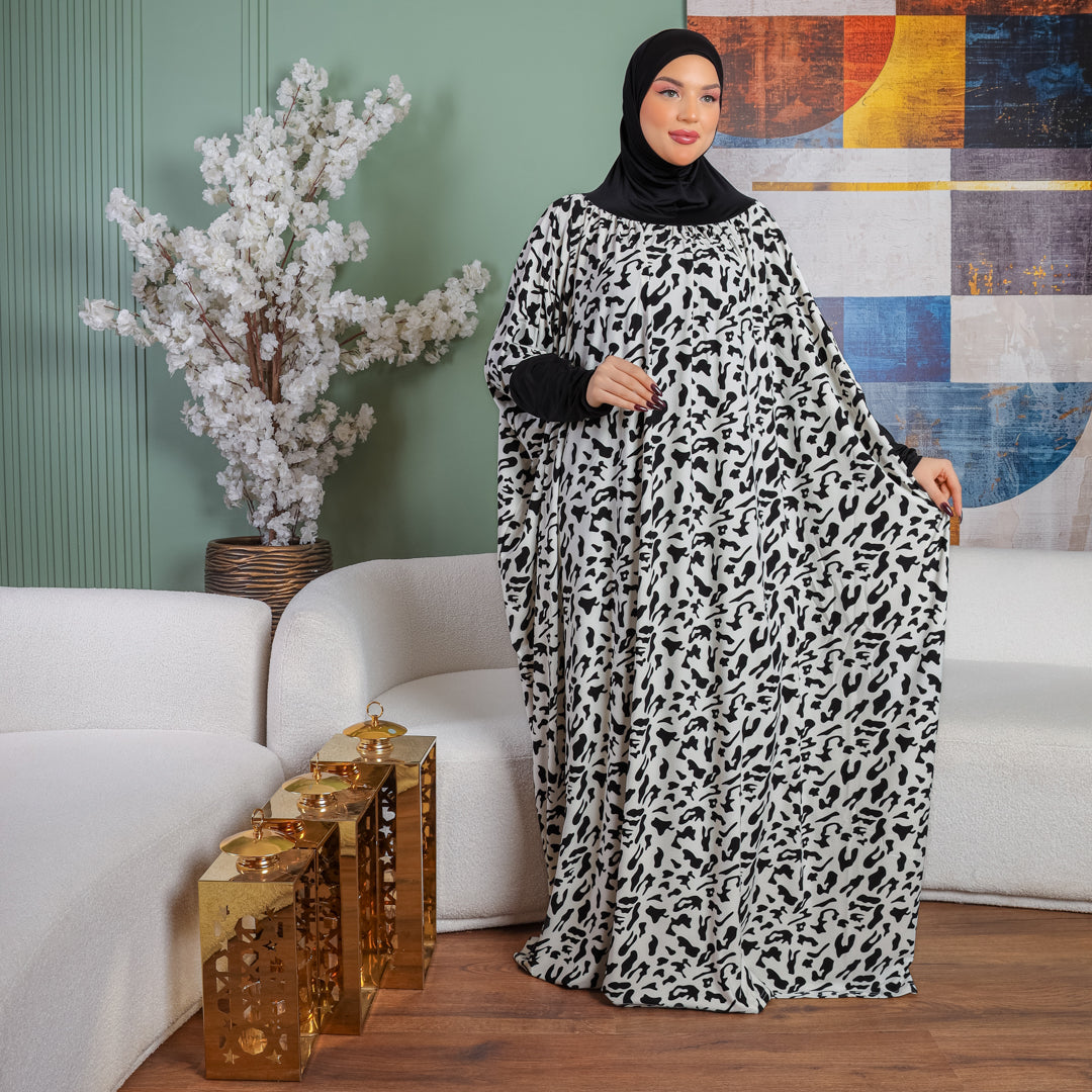 Practical Kuwaiti Crepe prayer dress with headscarf