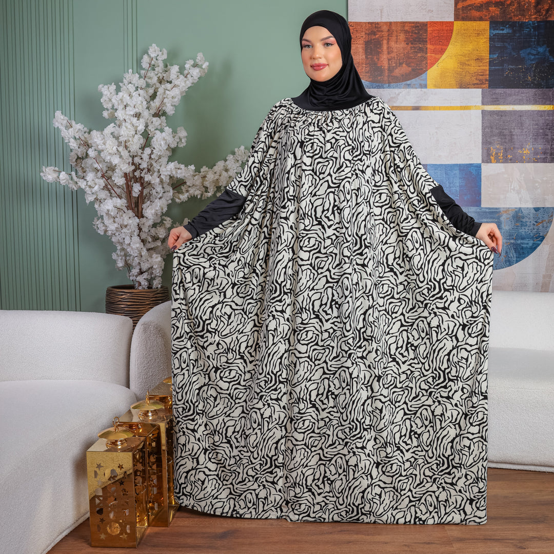 Practical Kuwaiti Crepe prayer dress with headscarf