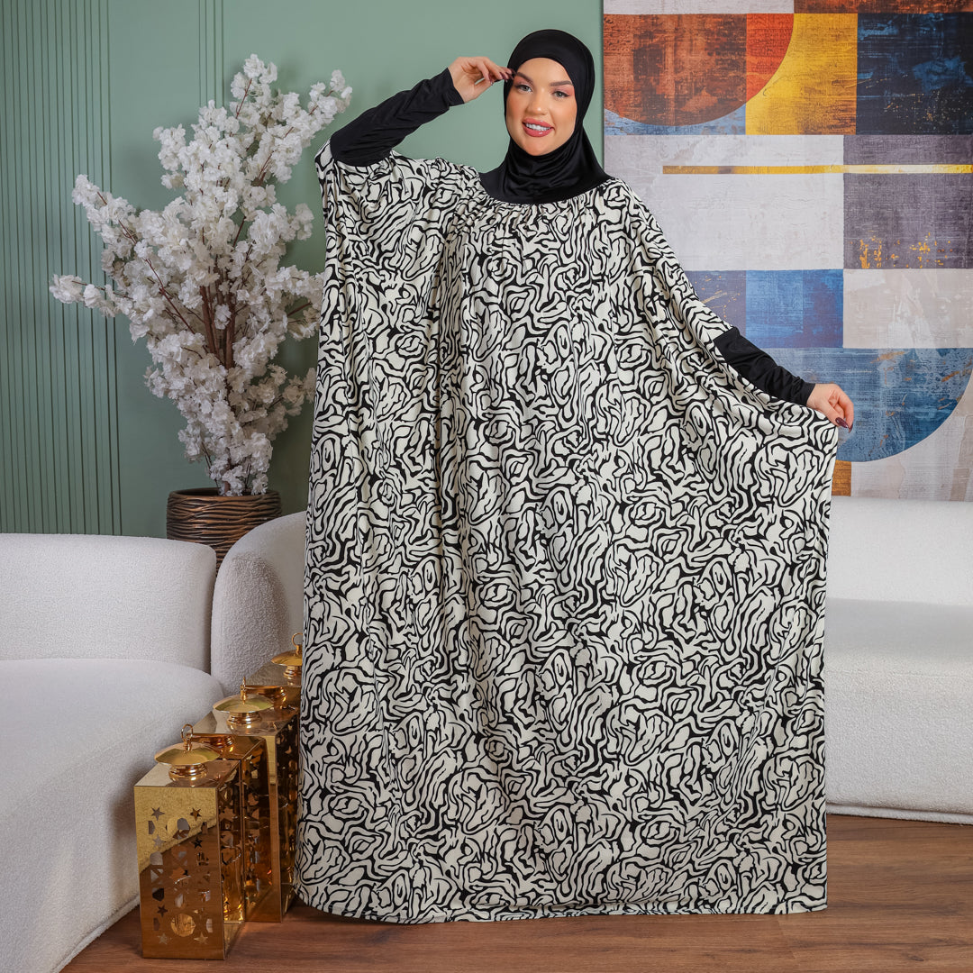 Practical Kuwaiti Crepe prayer dress with headscarf