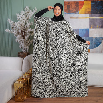 Practical Kuwaiti Crepe prayer dress with headscarf