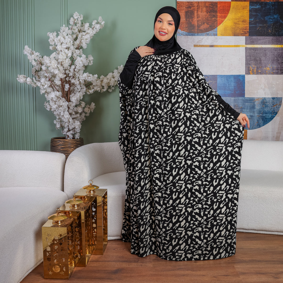 Practical Kuwaiti Crepe prayer dress with headscarf