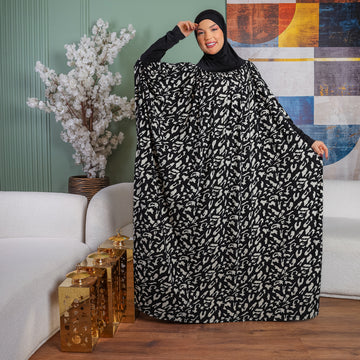 Practical Kuwaiti Crepe prayer dress with headscarf
