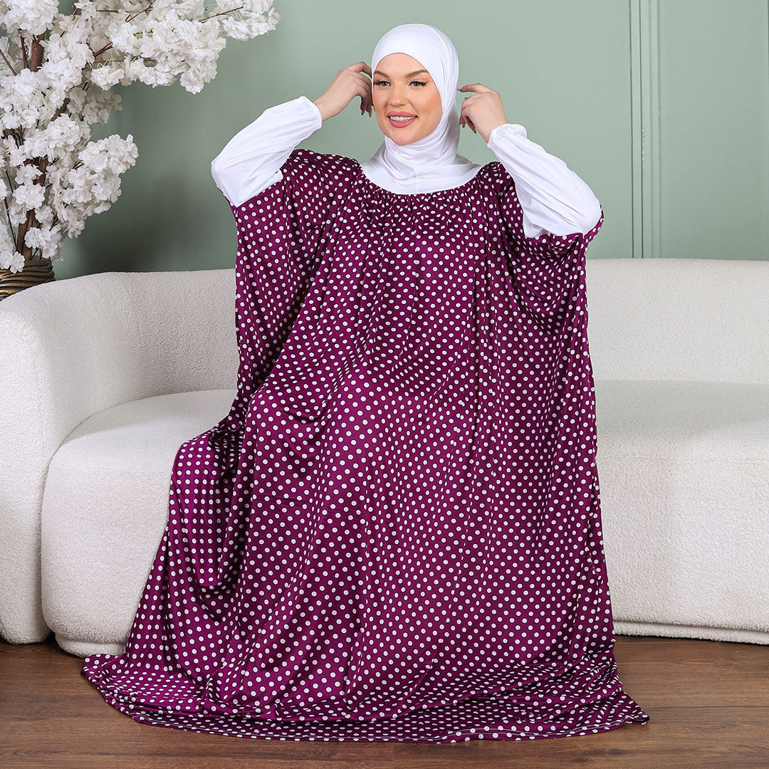 Practical  Kuwaiti Jersey prayer dress  with headscarf