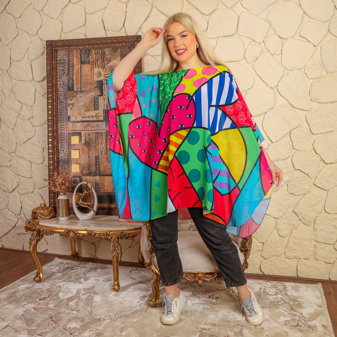 Chiffon Poncho - Printed