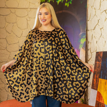 Silky Satin Poncho - Printed