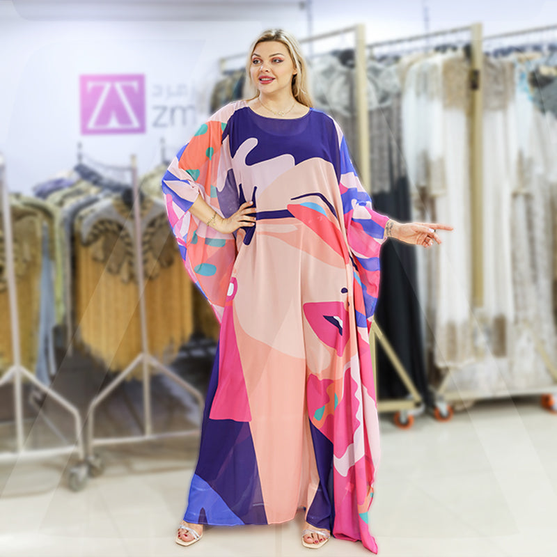 Dubai Chiffon Jalabiya- Printed