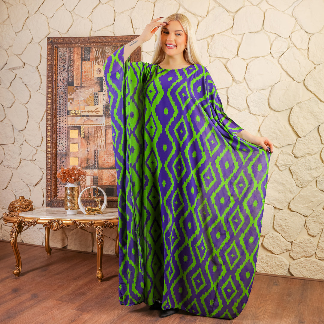 Dubai Chiffon Jalabiya- Printed