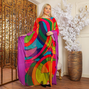 Dubai Chiffon Jalabiya- Printed