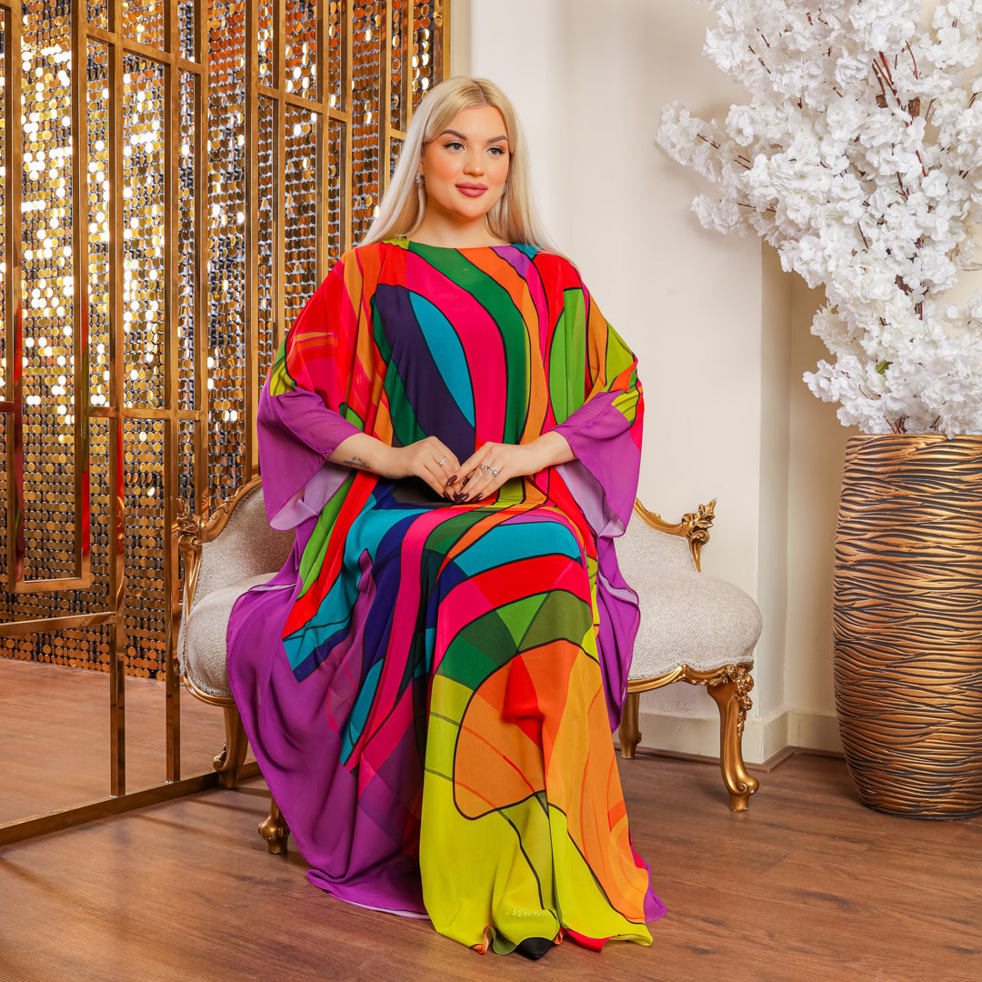 Dubai Chiffon Jalabiya- Printed