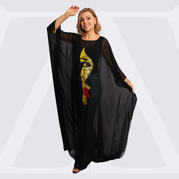 Dubai  Chiffon Jalabiya- Embroidered