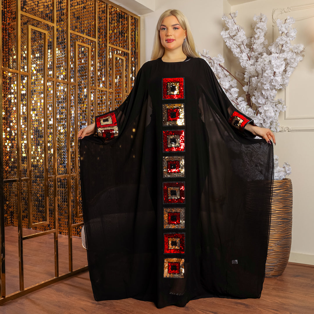Dubai  Chiffon Jalabiya- Embroidered
