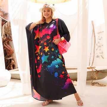 Silky Satin dress -butterfly design - printed