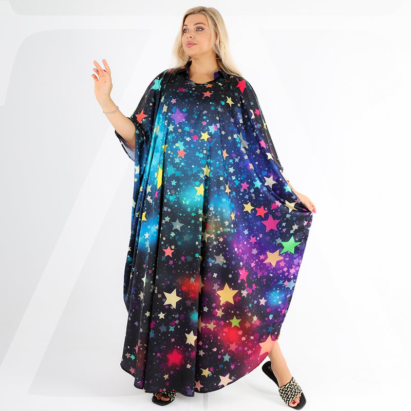 Silky Satin dress -butterfly design - printed