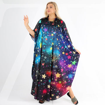 Silky Satin dress -butterfly design - printed