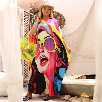 Silky Satin dress -butterfly design - printed