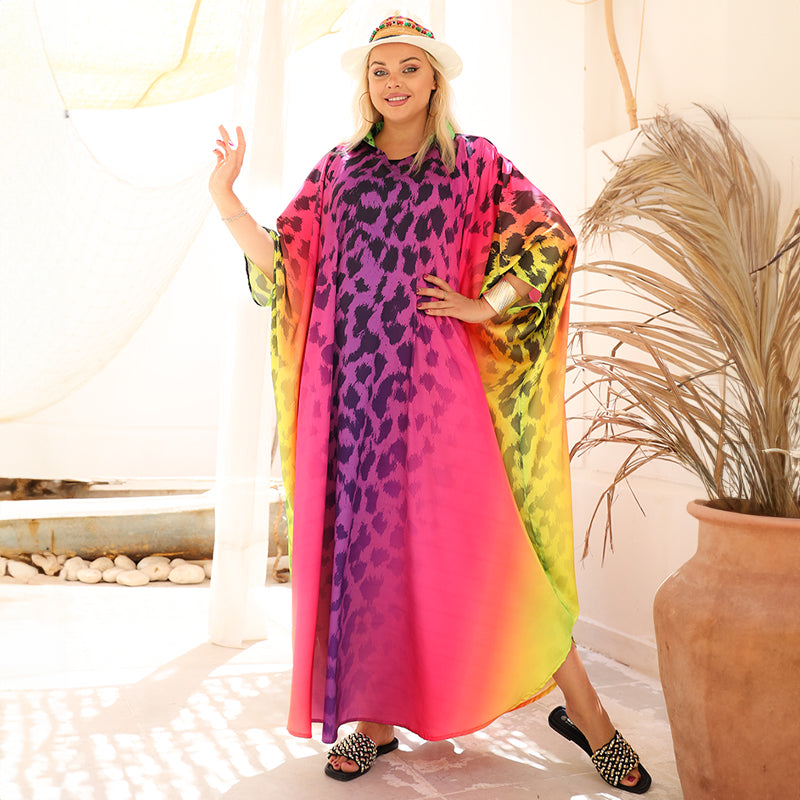 Silky Satin dress -butterfly design - printed