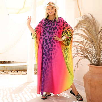 Silky Satin dress -butterfly design - printed