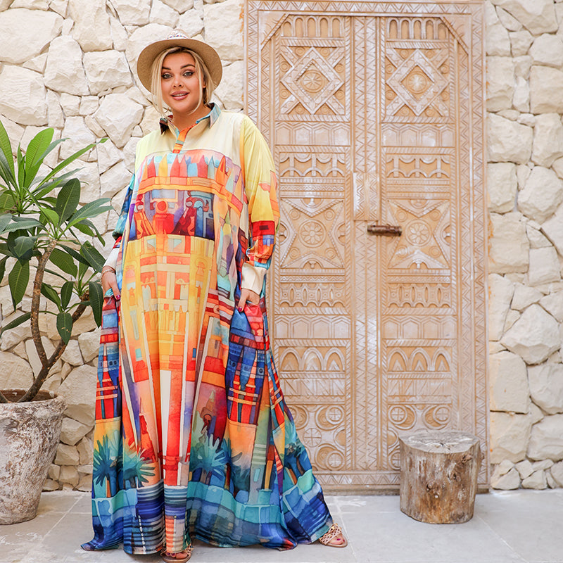 Silky Satin dress - Armani - printed