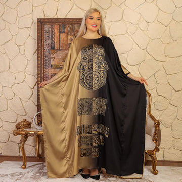 Dubai Silky Satin Jalabiya - Printed