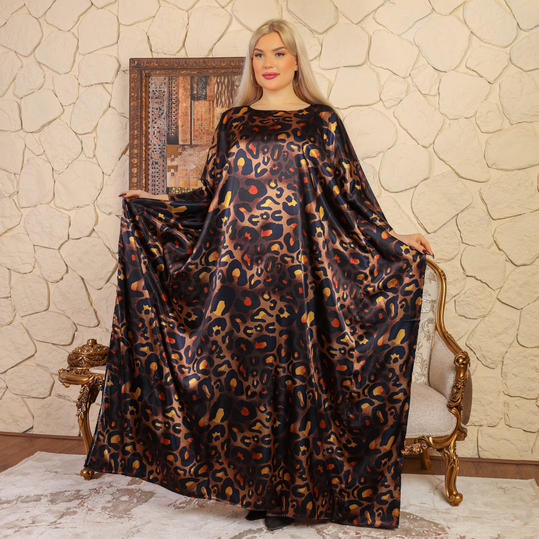 Dubai Silky Satin Jalabiya - Printed