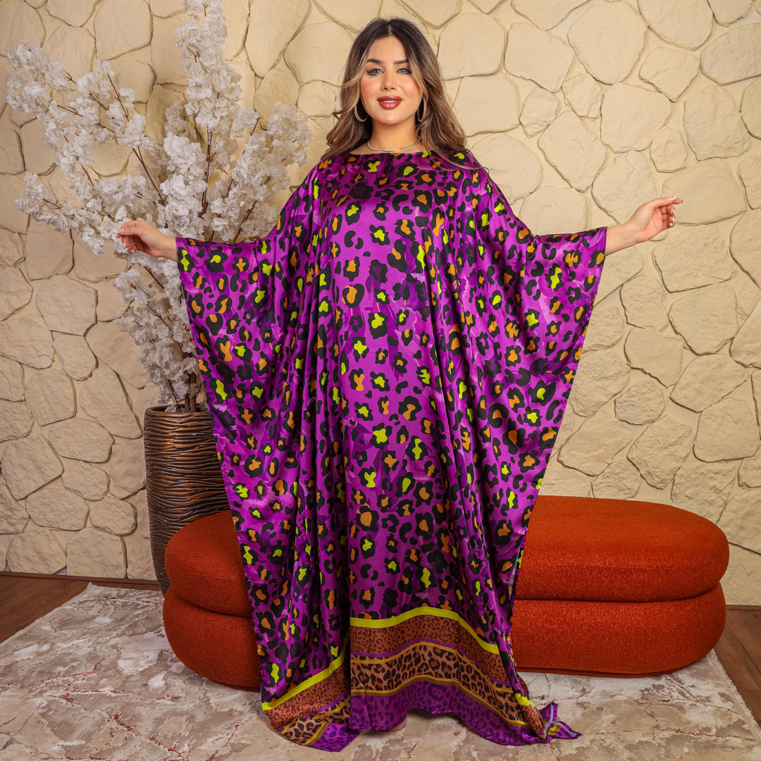 Dubai  Silky Satin Jalabiya - Printed