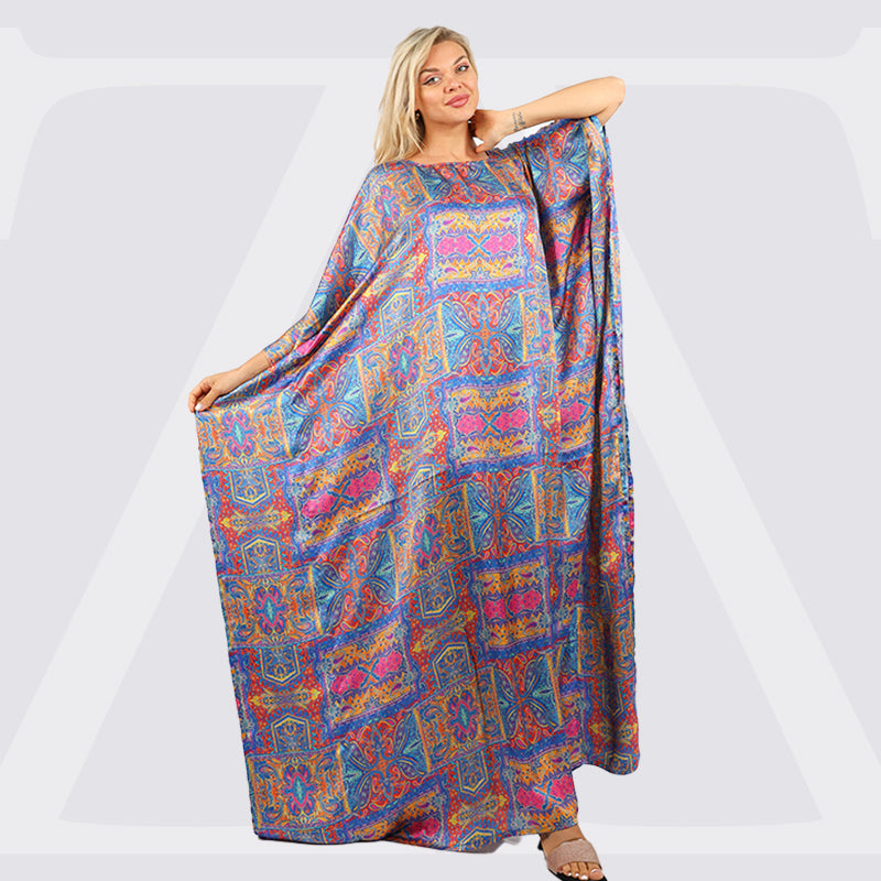 Dubai  Silky Satin Jalabiya - Printed