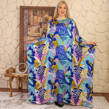Dubai Silky Satin Jalabiya - Printed