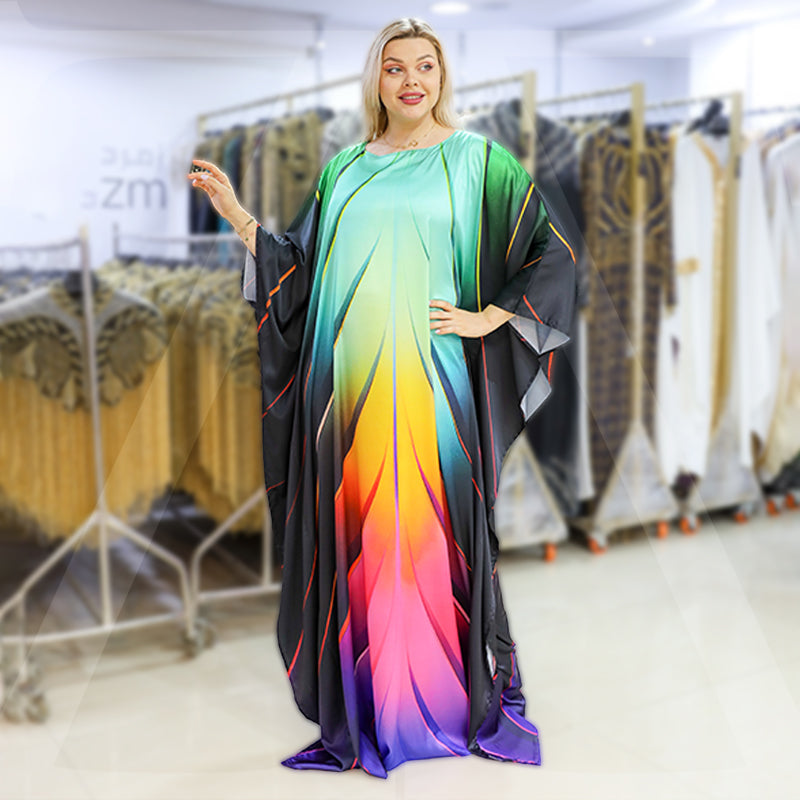 Dubai  Silky Satin Jalabiya - Printed