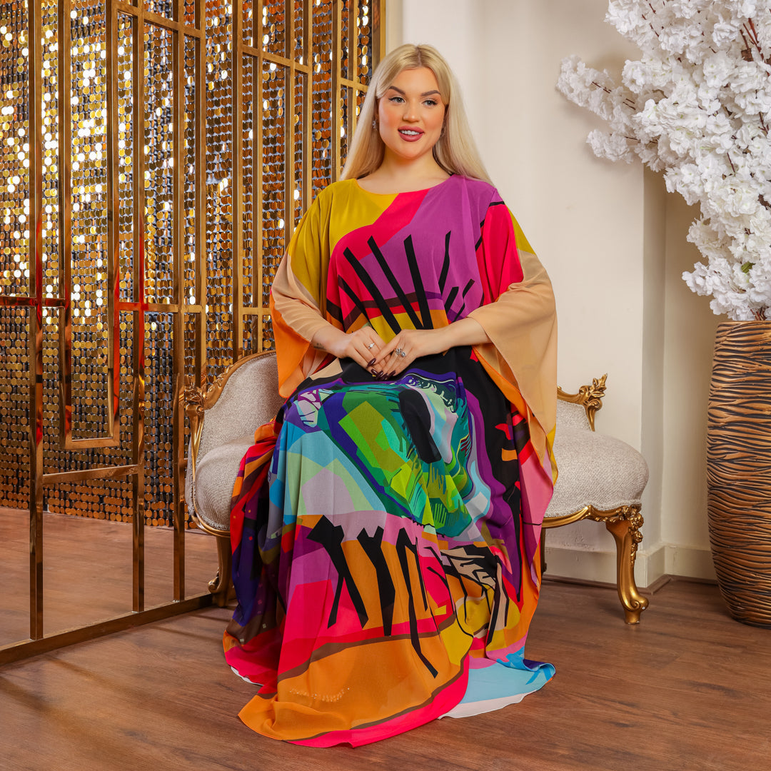 Dubai Chiffon Jalabiya- Printed