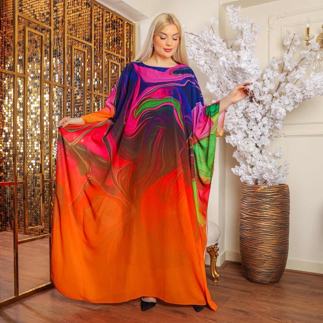 Dubai Chiffon Jalabiya- Printed