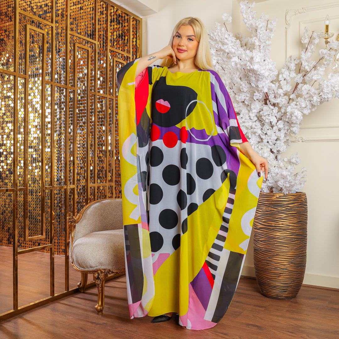 Dubai Chiffon Jalabiya- Printed