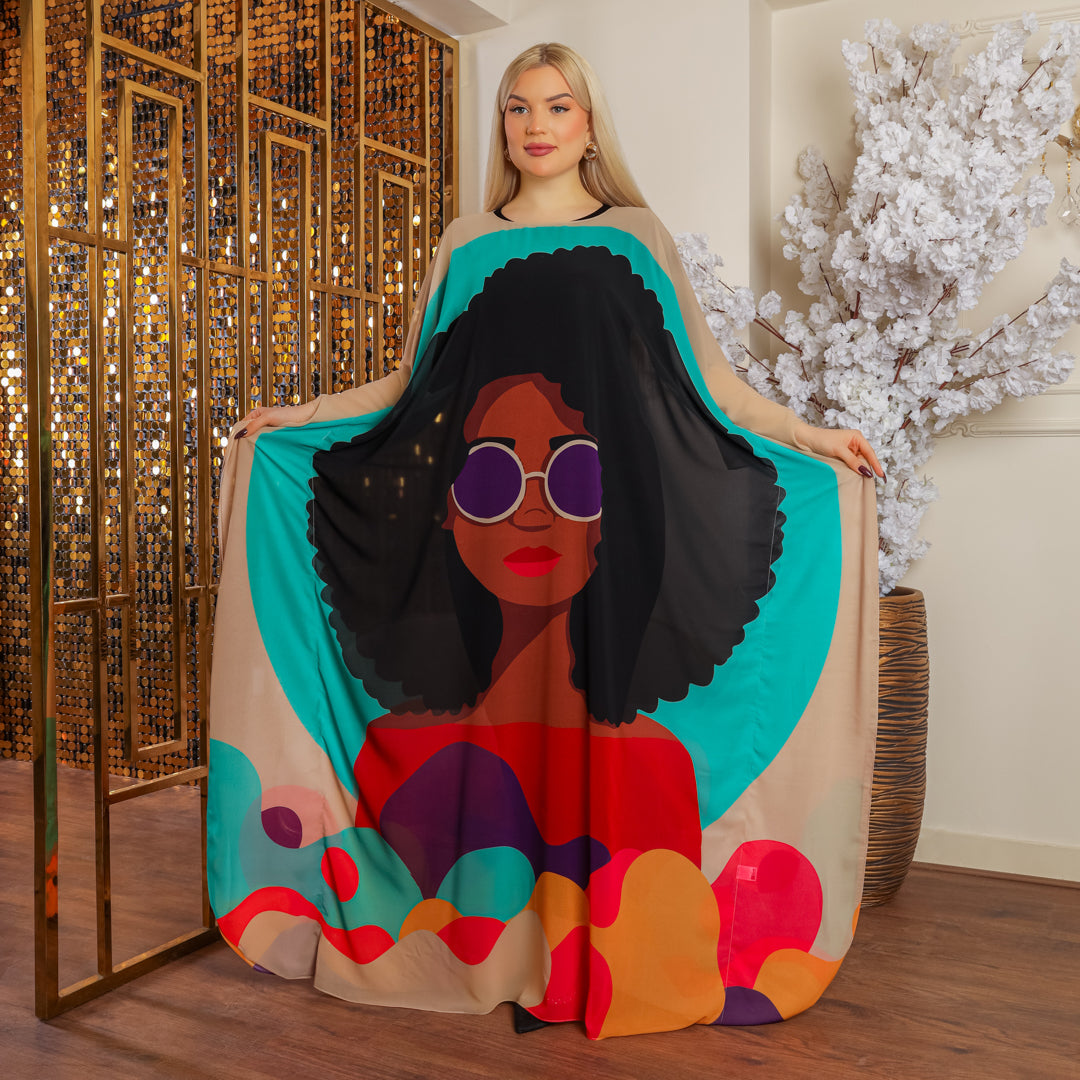 Dubai Chiffon Jalabiya- Printed