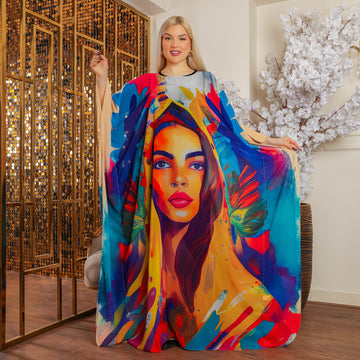 Dubai Chiffon Jalabiya- Printed