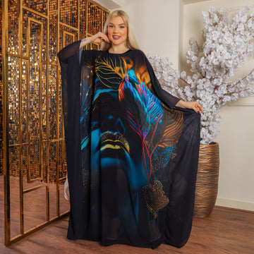Dubai Chiffon Jalabiya- Printed