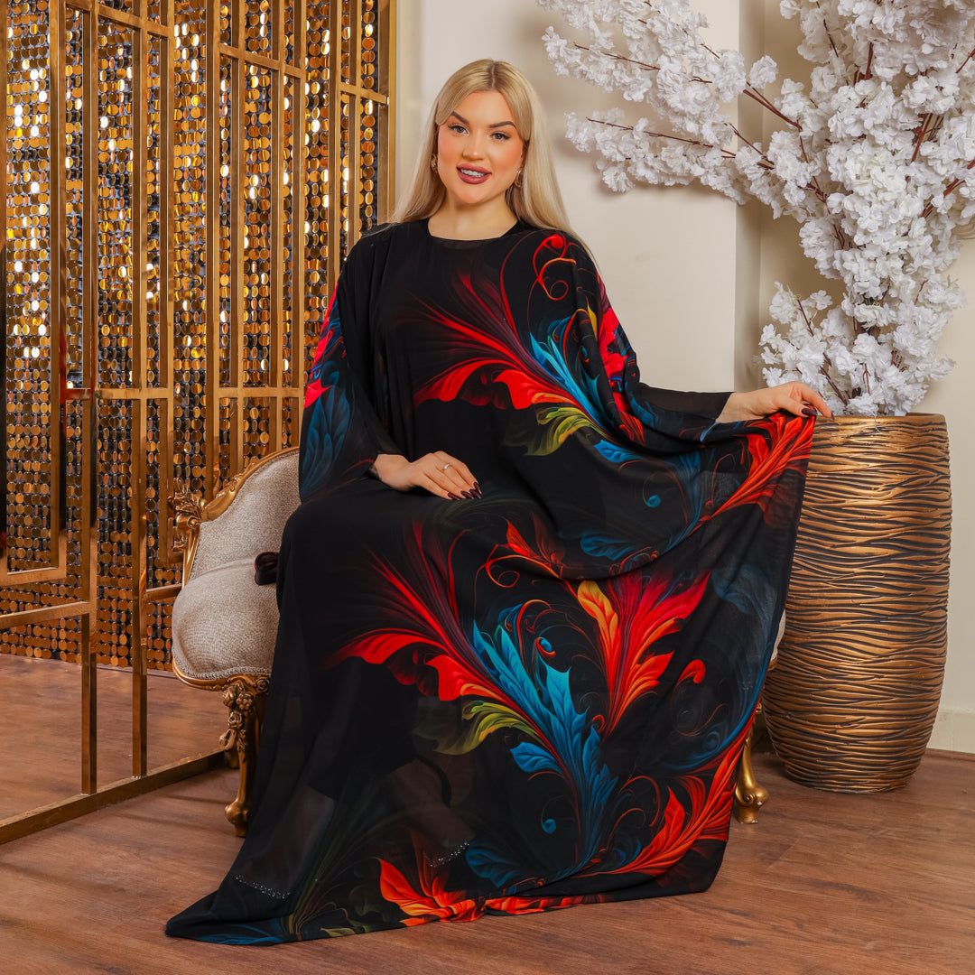 Dubai Chiffon Jalabiya- Printed