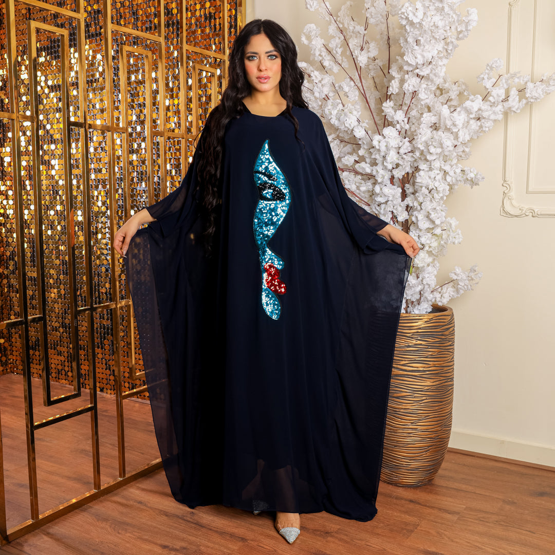 Dubai  Chiffon Jalabiya- Embroidered