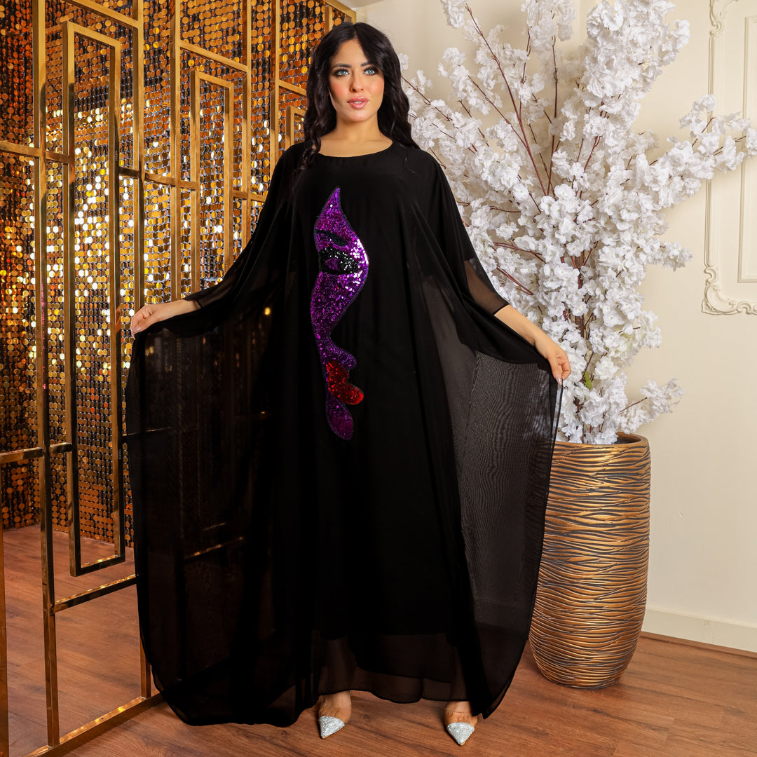 Dubai  Chiffon Jalabiya- Embroidered