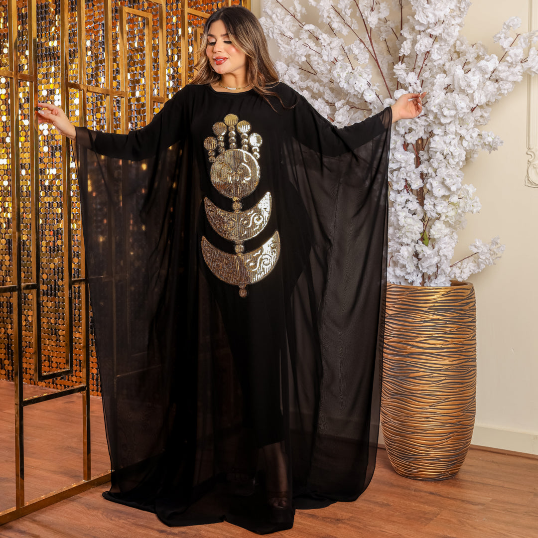 Dubai  Chiffon Jalabiya- Embroidered