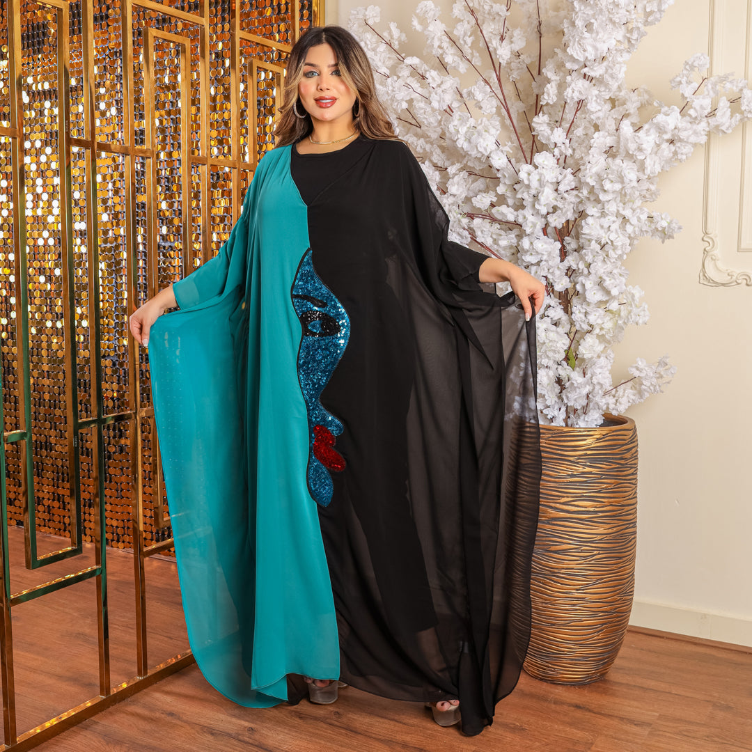 Dubai  Chiffon Jalabiya- Embroidered