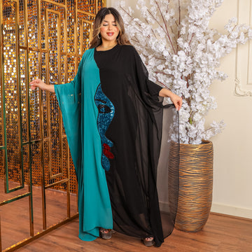 Dubai  Chiffon Jalabiya- Embroidered