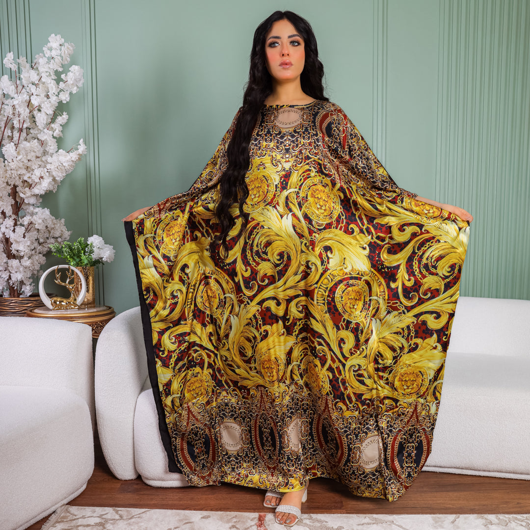Dubai Silky Satin Jalabiya - Printed