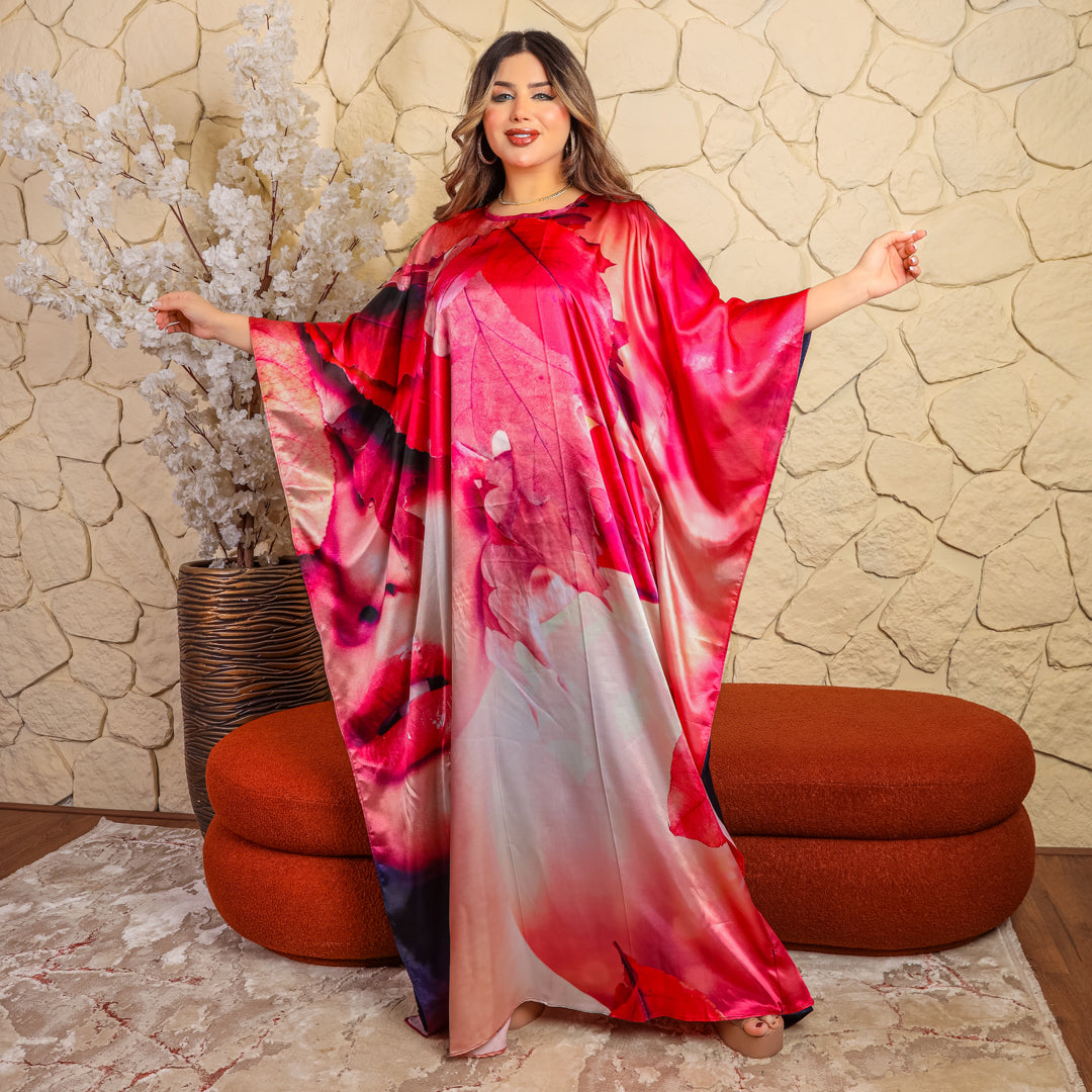 Dubai Silky Satin Jalabiya - Printed