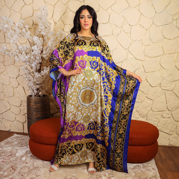 Dubai  Silky Satin Jalabiya - Printed