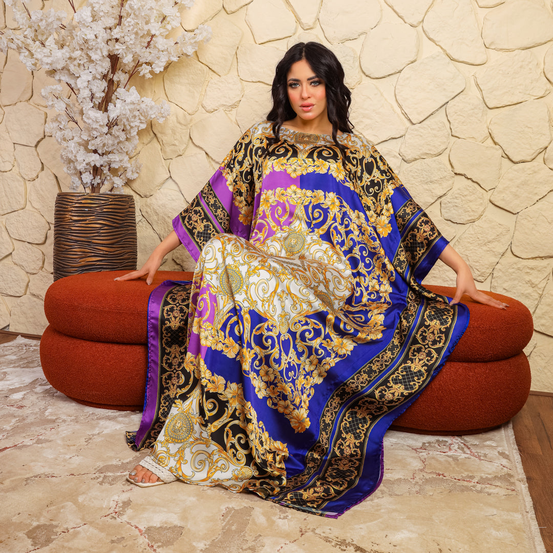 Dubai  Silky Satin Jalabiya - Printed