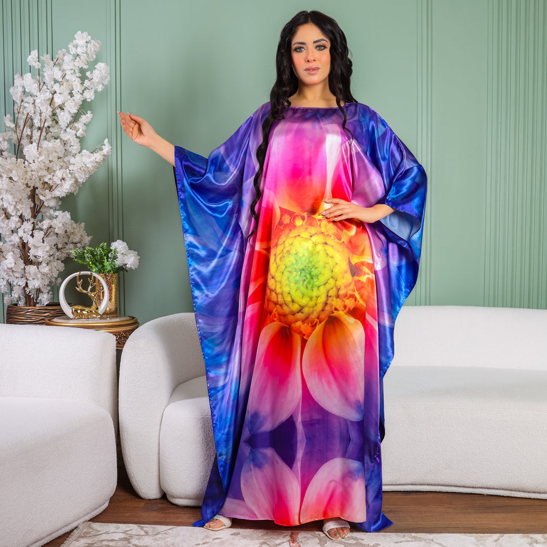 Dubai  Silky Satin Jalabiya - Printed