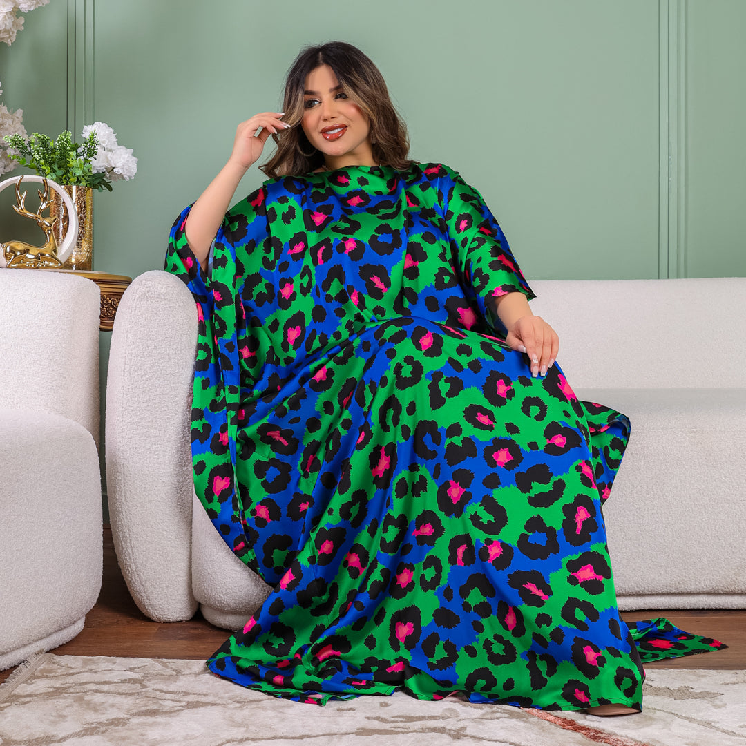 Dubai Silky Satin Jalabiya - Printed