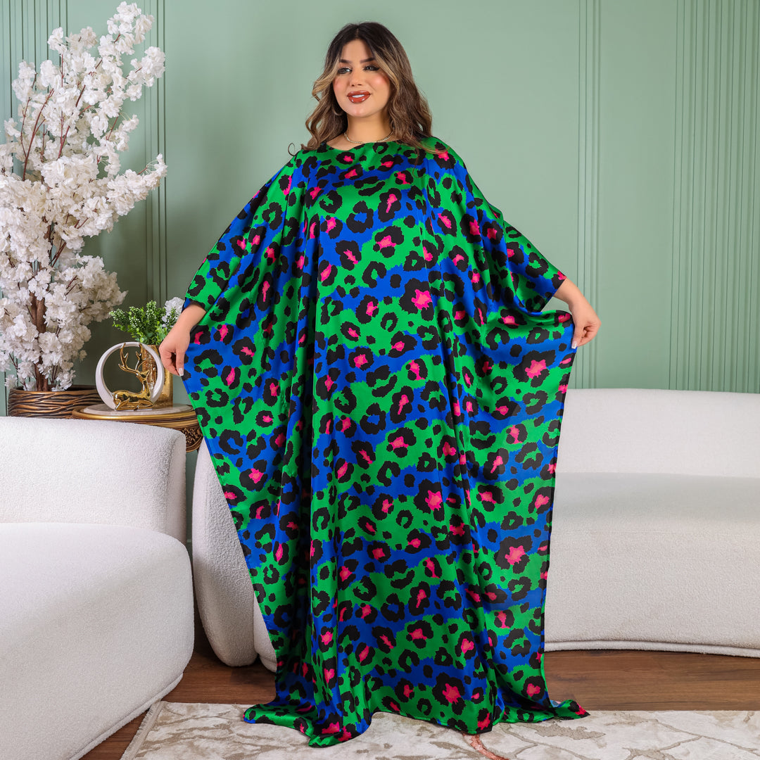 Dubai Silky Satin Jalabiya - Printed