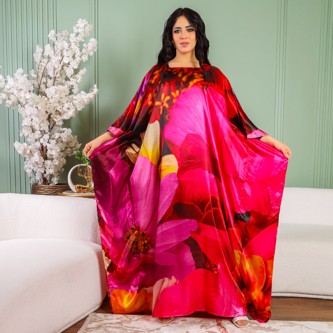 Dubai Silky Satin Jalabiya - Printed