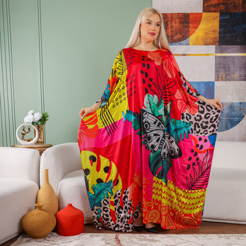 Dubai  Silky Satin Jalabiya - Printed